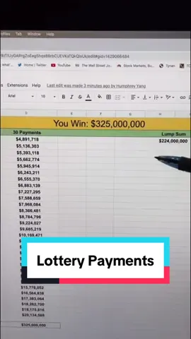 A post by @humphreytalks on TikTok caption: Lottery Payments: Lump Sum vs Payments. Which one are you choosing? 