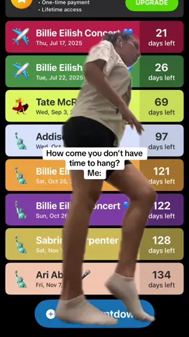 A post by @yourgirl.adalia on TikTok caption: Booked and busy and adding more as time goes on 🤪 #greenscreen #travel #billiefan #fypシ゚viral #concerts #ariabdul #adisonrae #sabrinacarpenter #airabdul #billieeilish #tatemcrae 