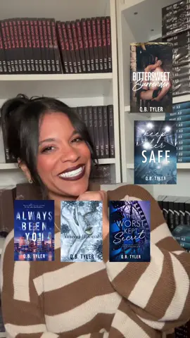 A post by @author.qbtyler on TikTok caption: My girls every time the MMC walks in the room: 😍🤩😛#qbtyler #BookTok #spicybooktok #bookshelf 