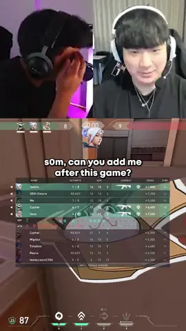A post by @s0mcs on TikTok caption: EVERYONE wants to add this PRO player #Valorant #s0mcs