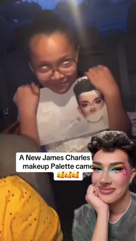 A post by @jamescharles on TikTok caption: wasn’t expecting to cry today 😭 in loving memory of Briana 🌈👼🏻 thank you so much for sharing mama, may she rest in peace & rainbow eyeshadow @💖BrianaS👸🏼💖 