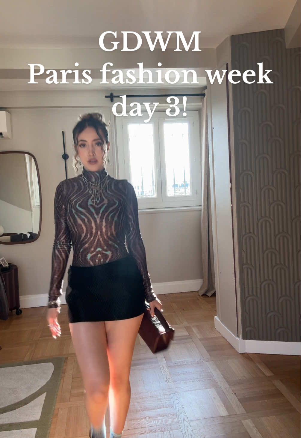 A post by @paulinat on TikTok caption: Get dressed with me for day 3 of Paris fashion week 🥳 I loveee this outfit #gdwm #ootd #fashion #ipautorres #pautorres #pfw #parisfashionweek 