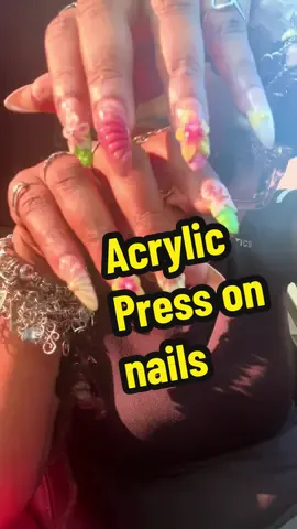 A post by @ashybermudez on TikTok caption: #creatorsearchinsights Press on acrylics that last longer than your traditional press ons!!!! #dealsforyoudays #ashybermudez #tiktokshopcreatorpicks #tiktokshopbacktoschool #pressonnails currently on sale!!!!! I need more designs @NailVesta 