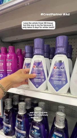 A post by @gracielavx on TikTok caption: #CrestPartner #Ad Just added @Crest 3D Stain Prevention Mouthwash to my routine and I’m obsessed! Fresh, polished and ready to smile all day💙🦷 #3DWhite #CrestRealityCheckUp #TargetStyle #Mouthwash 