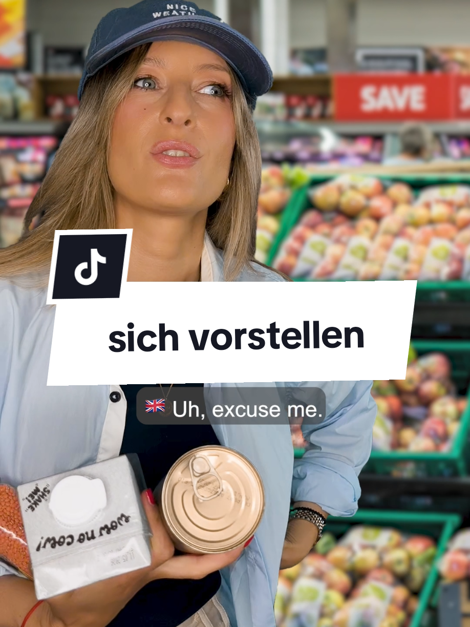 A post by @deutsch_eins on TikTok caption: 🇩🇪 Der Klassiker 😂. "sich vorstellen" kann mehrere Bedeutungen haben. 1️⃣ einer Person seinen Namen nennen "Hallo. Darf ich mich vorstellen? Ich heiße Clara." 2️⃣ sich vor jemanden stellen Lange Version: "Darf ich mich vor Sie stellen?" Kurze Version: "Darf ich mich vorstellen?" 3️⃣ Kennst du eine dritte Bedeutung? 🇬🇧The classic 😂. “Introduce yourself” can have several meanings. 1️⃣ Tell a person your name "Hello, may I introduce myself? My name is Clara." 2️⃣ Standing in front of someone Long version: “May I stand in front of you?” Short version: “May I introduce myself?” 3️⃣Kennst Do you have a third meaning?
