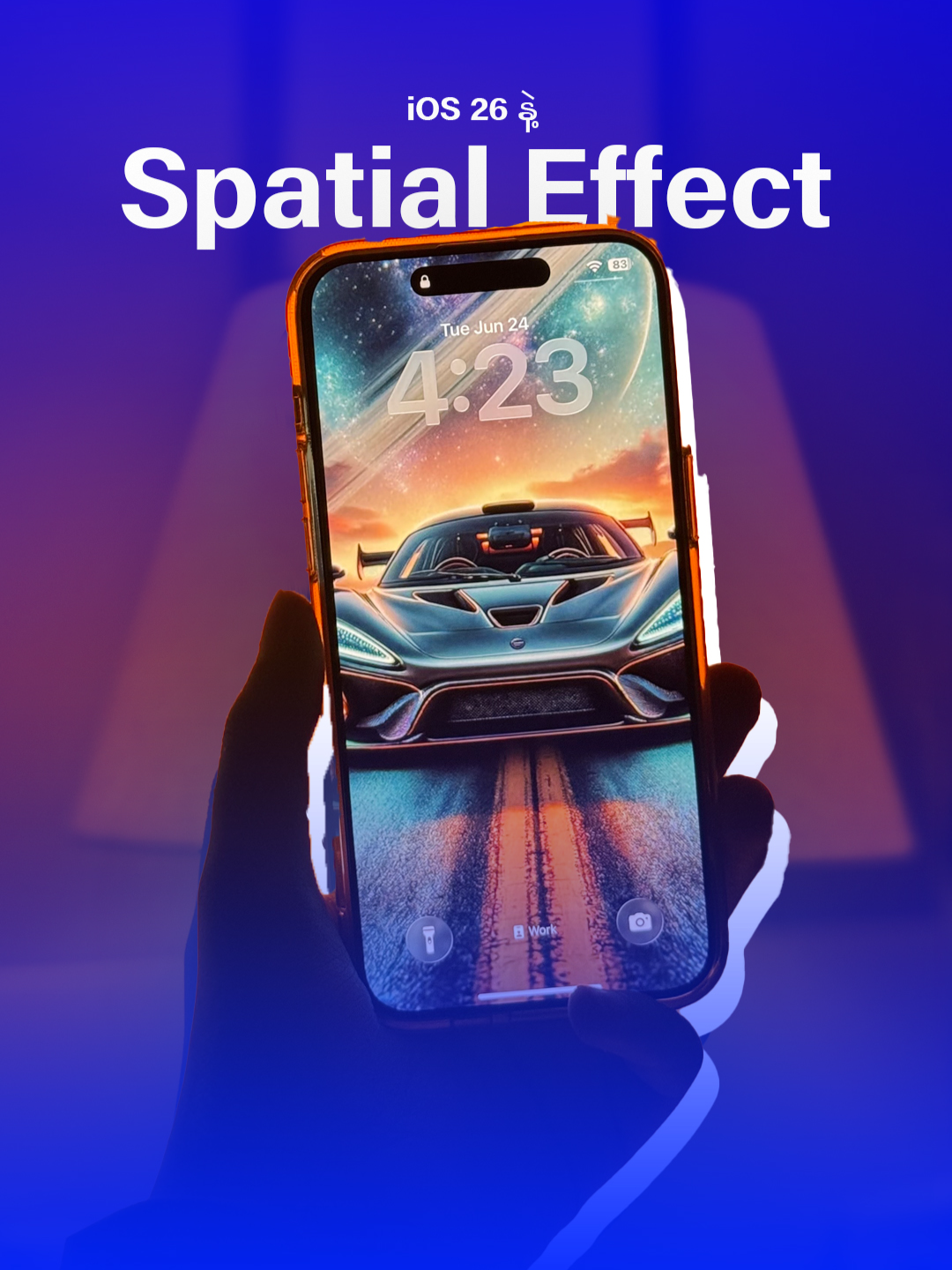 A post by @xtrasuremyanmar on TikTok caption: iPhone မှာ Wallpaper ကို Spatial Effect နဲ့ကြည့်လို့ကောင်းအောင် ထားကြမယ်...#XtraSure #iSure #Promotion #shopping #fyp #Tips #iphone #Accessories #TechVibe #Xtraguard #Battery