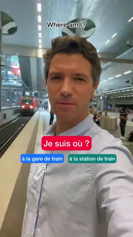 A post by @frenchschooltv on TikTok caption: À la gare ou à la station ?