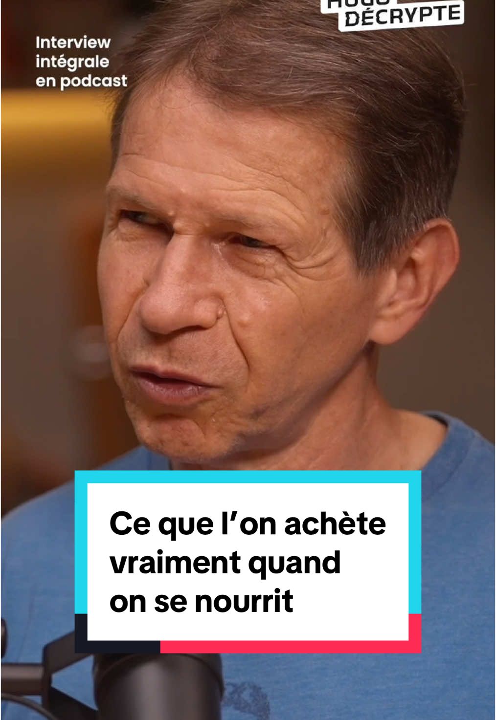 A post by @hugodecrypte on TikTok caption: Jean-Marc Jancovici, ingénieur et co-fondateur de « The shift project » qui vise à éclairer et influencer le débat sur les défis climat/énergie, explique ce que l’on achète quand on se nourrit. L’interview est disponible en intégralité sur ma chaîne YouTube HugoDécrypte - Grands Formats 🌎 Lien en bio 🔗