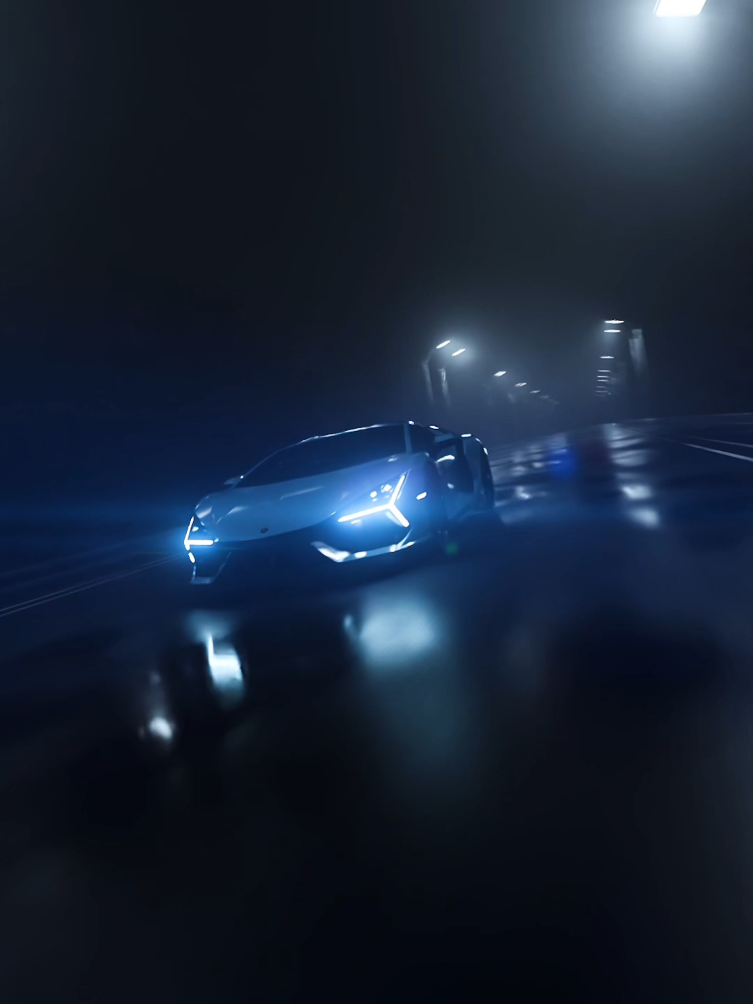 A post by @lamborghini on TikTok caption: Night drives hit different. The city lights blur, the engine hums a symphony, and the journey ahead is wide open. Where are you heading tonight? 🌃 @conviticus