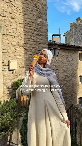A post by @byhasanat on TikTok caption: This & DND #southoffrance #hijab #modestoutfits #girlstrip #summer #modestfashion 