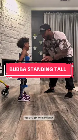 A post by @chase_cashman on TikTok caption: Like a statue #fyp #bubbastrong #physicaltherapy #fatherson 