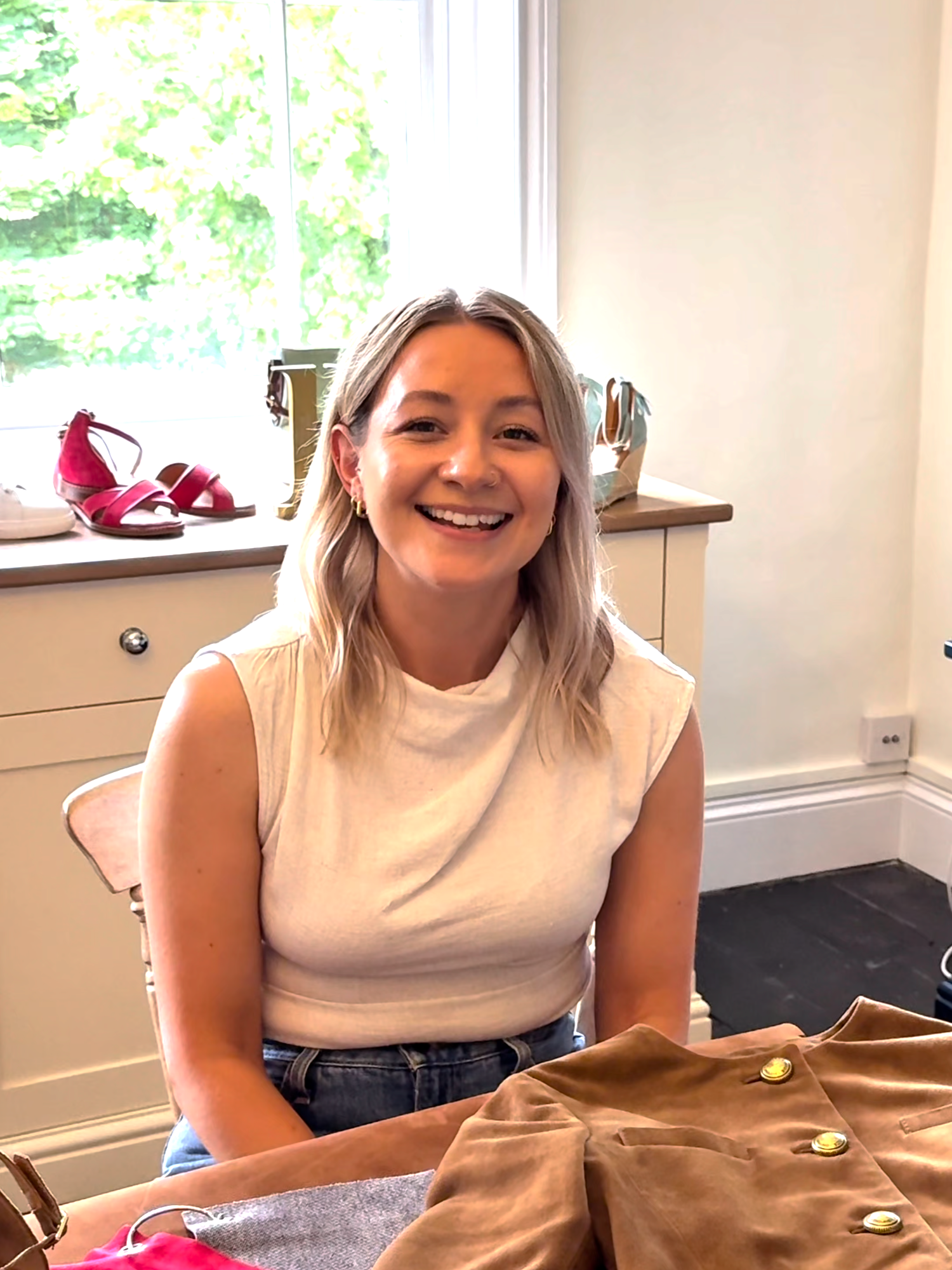 A post by @fairfaxandfavor on TikTok caption: Suede? We’re a little obsessed. Alice from our Product Design team walks us through some of our favourite suede pieces. #FairfaxAndFavor #SuedeSeason #behindthedesign #summerstyle #styleinspo #summerevent #eventstyle #CountryStyle #luxuryfashion #SummerOutfitInspo #ElevatedEveryday #fashiondesign #behindthescenes #designprocess #designcraft #designer #luxurybag #seniordesigner