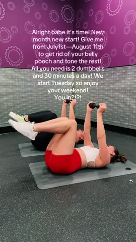 A post by @julesfitfromladder on TikTok caption: Join me for free! Link in bio💕 I’ll see you Tuesday! 🫡 #dumbbell #abworkout #transformation #fitnessmotivation #fitnessmotivation #abs #pilates #pilatesworkout #workoutplan #abroutine #fitness #challenge #abchallenge #deepcoreexercises #workouttransformation 