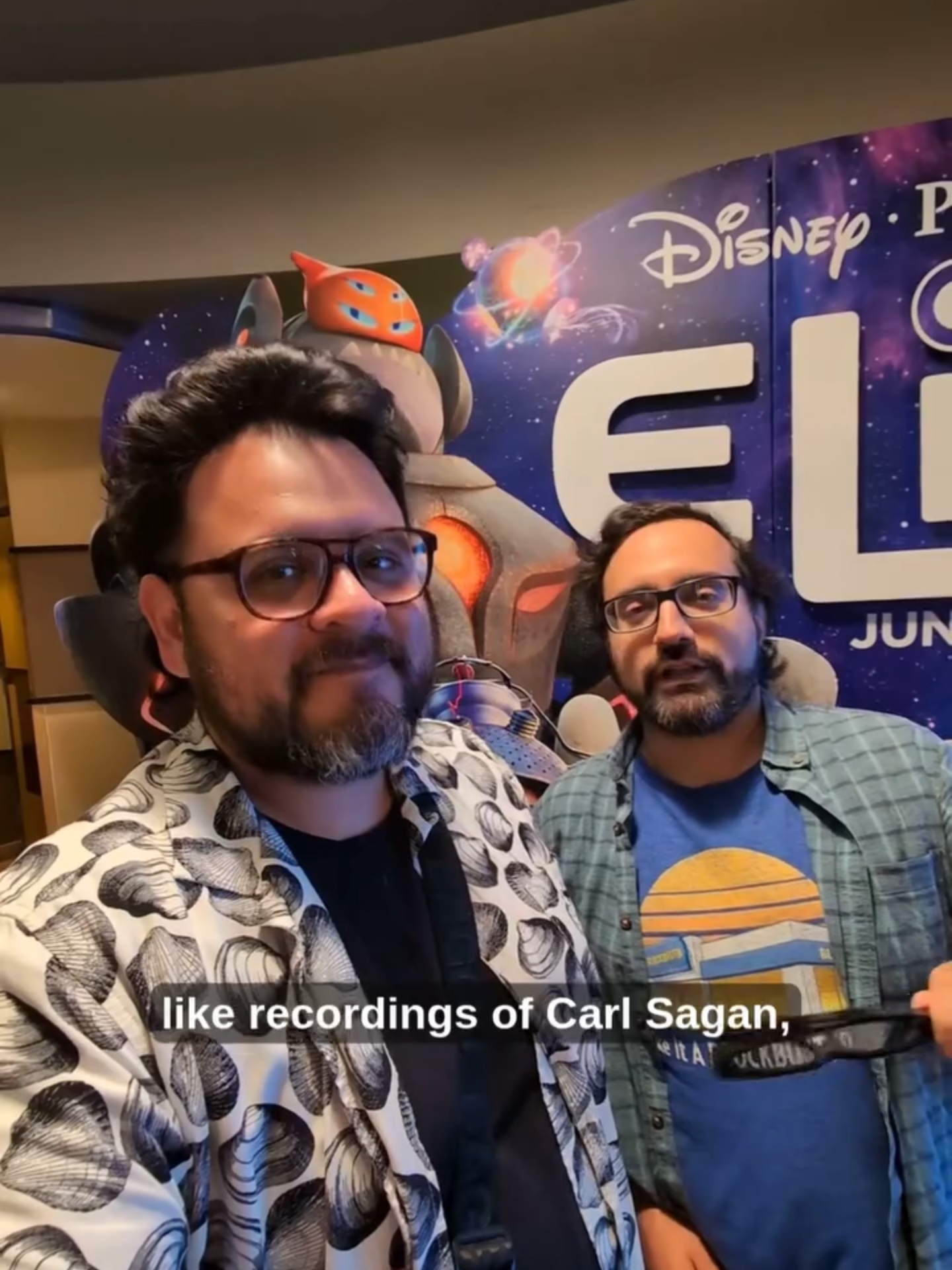 A post by @pixar on TikTok caption: "This movie is up there in the ranking with Coco" 🌟🚀 See #Elio in theaters & 3D NOW! @heroesreforged @hectorisfunny @el_santotaco
