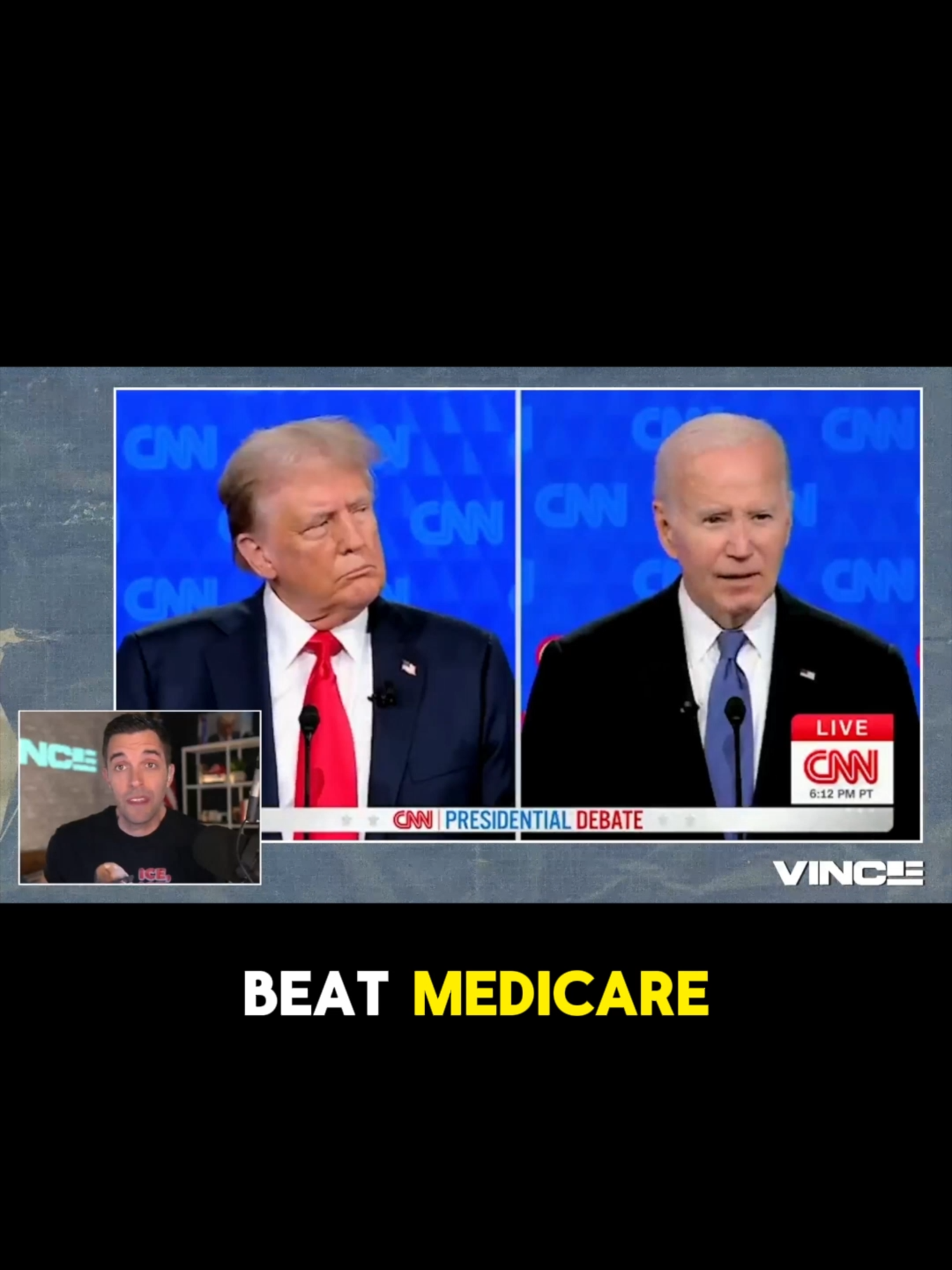 A post by @bonginoinc on TikTok caption: This all-time classic moment from Trump-Biden debate goes viral... in retrospect, it's even WORSE 😳 #fyp #joebiden #donaldtrump #maga #politics