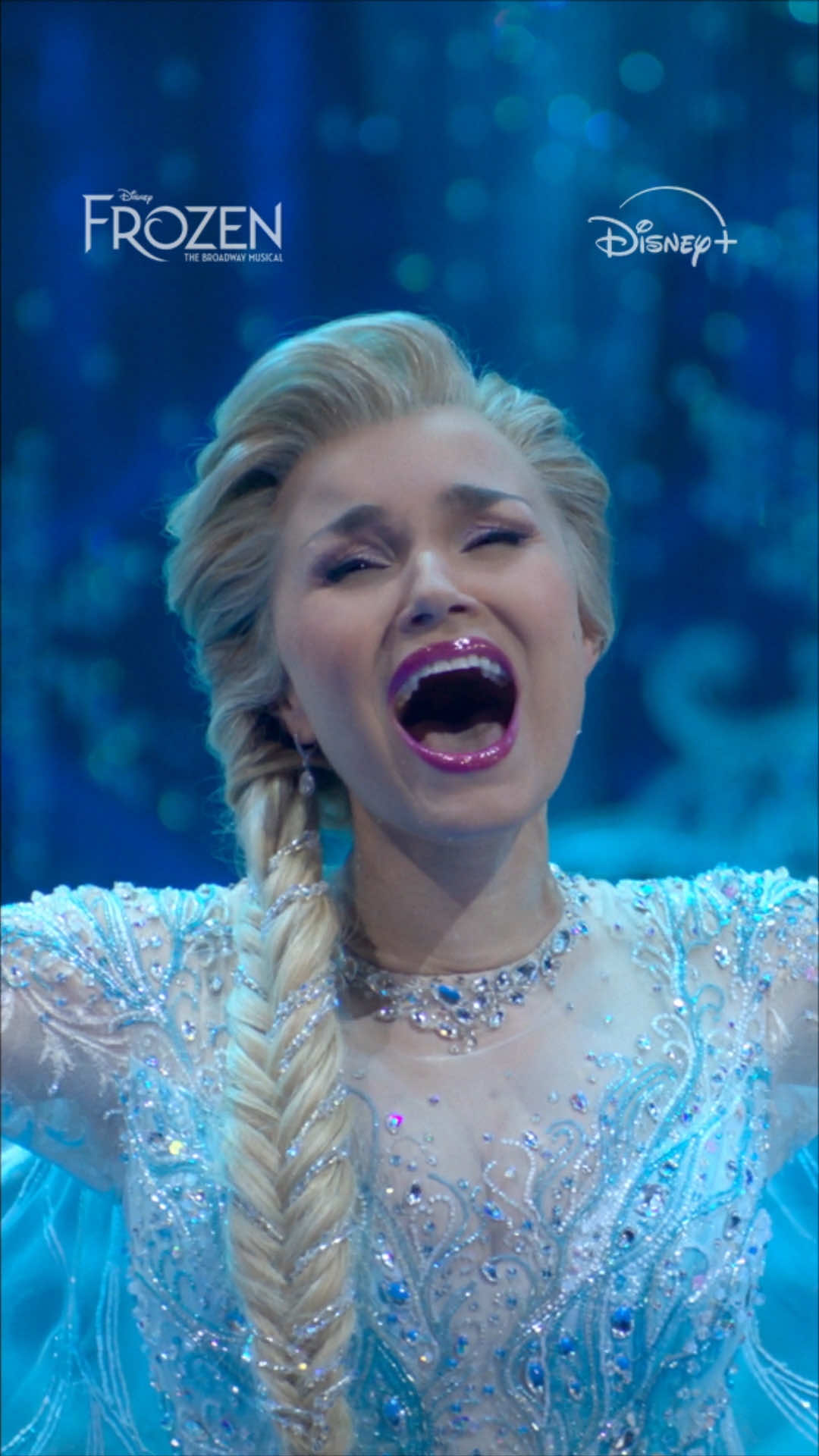 A post by @disneyplus on TikTok caption: An unbreakable bond 🩵 Frozen: The Hit Broadway Musical is now streaming on #DisneyPlus.
