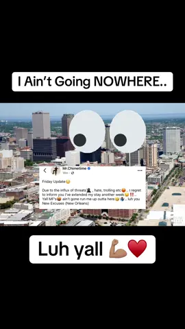 A post by @mr.chimetime on TikTok caption: I ain’t going nowhere .. #neworleans