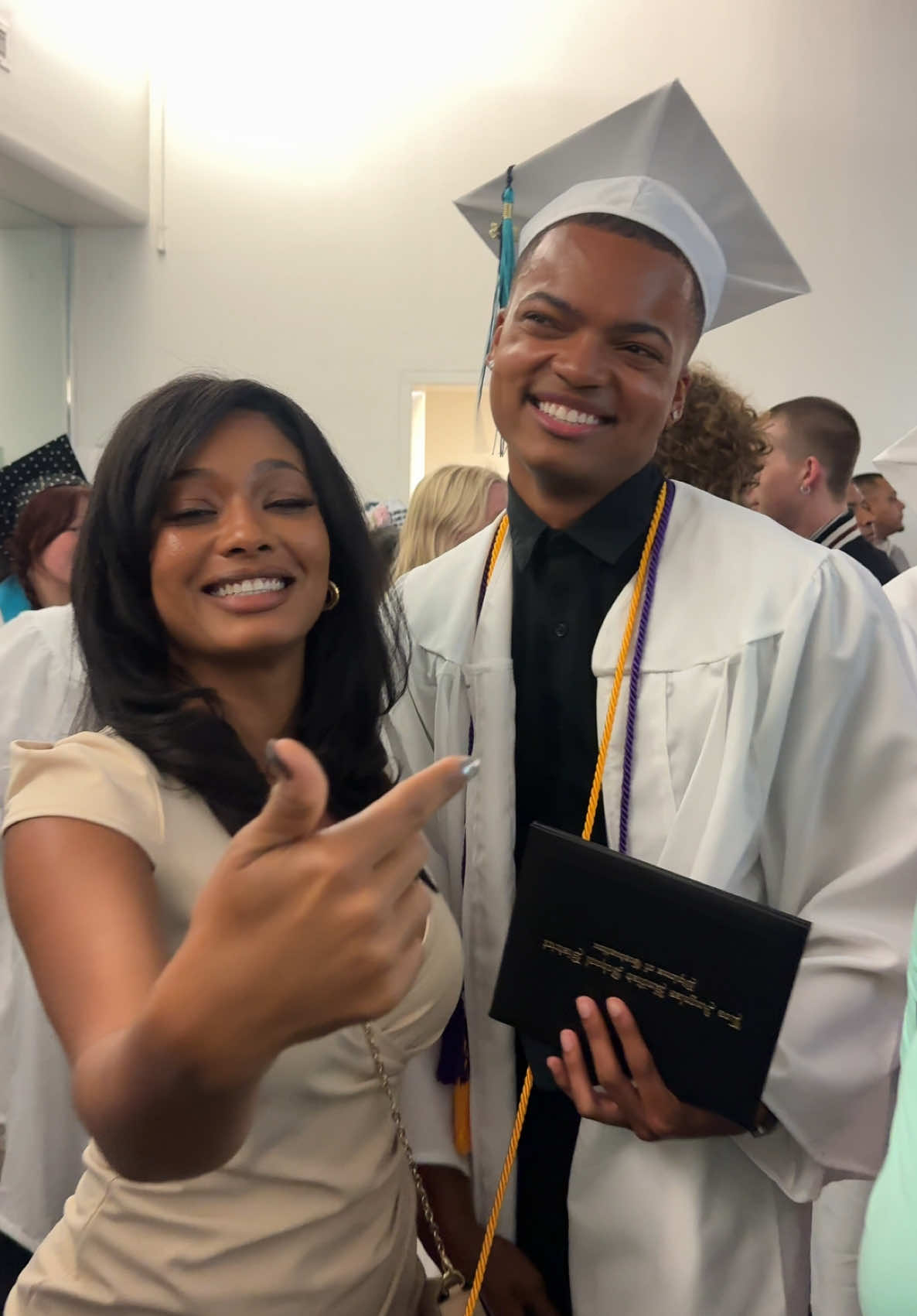 A post by @la_britney on TikTok caption: words can’t express how proud I am  @Russell Hughes 🥹 Coming from Detroit to Los Angeles and graduating as a 4.2 scholar student, above average. I’m so grateful and thankful for you, I unconditionally love you ❤️