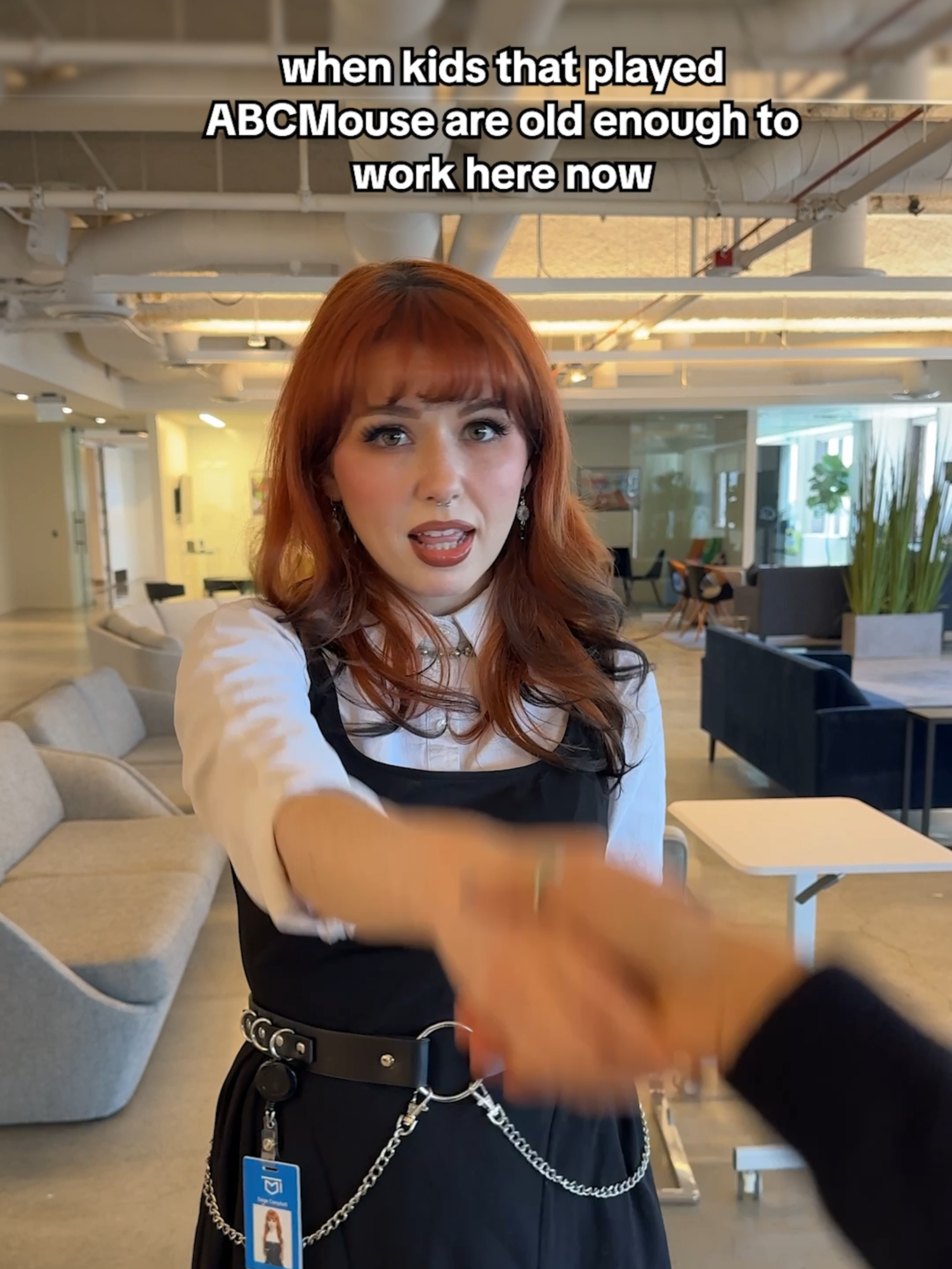 A post by @abcmouse on TikTok caption: Can you guess which one is the social media intern?  #genz #millennial #corporatehumor #abcmouse