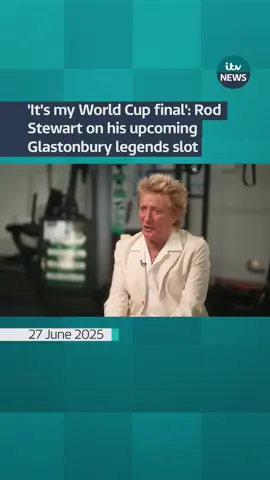 A post by @itvnews on TikTok caption: Sir Rod Stewart tells ITV News Arts Editor Nina Nannar he nearly pulled out of his upcoming Glastonbury legends slot after a bout of flu. #itvnews #rodstewart