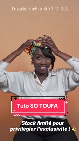 A post by @sondiwax on TikTok caption: ✨ Découvrez le turban SO TOUFA, fabriqué en France 🇫🇷 ! Facile à porter, il ajoute une touche chic à votre look en un clin d'œil. 💫 Regardez notre tuto pour l'attacher en quelques secondes ! ⏱️ #Mode #MadeInFrance #Turban #FacileAAttacher #Style
