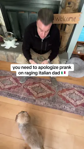 A post by @theragingitalian on TikTok caption: he needs to apologize asap 😂😭 #foryoupage #foryou #fyp #fypp #fy #viral #rage #funny #raging #italian #dad #fypage #theragingitalian #prank #fake #fakeaudio #fakebody #trending #trend #joke #clips #apologize 