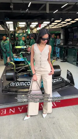 A post by @sabrinabahsoon on TikTok caption: NO HELP WHY DO I LOOK SO AWKWARD AHAHAHAHA also for context we had about 30 seconds in front of this car and the fact that 1 second of it ended up in the movie is wild @F1 Movie #f1themovie 