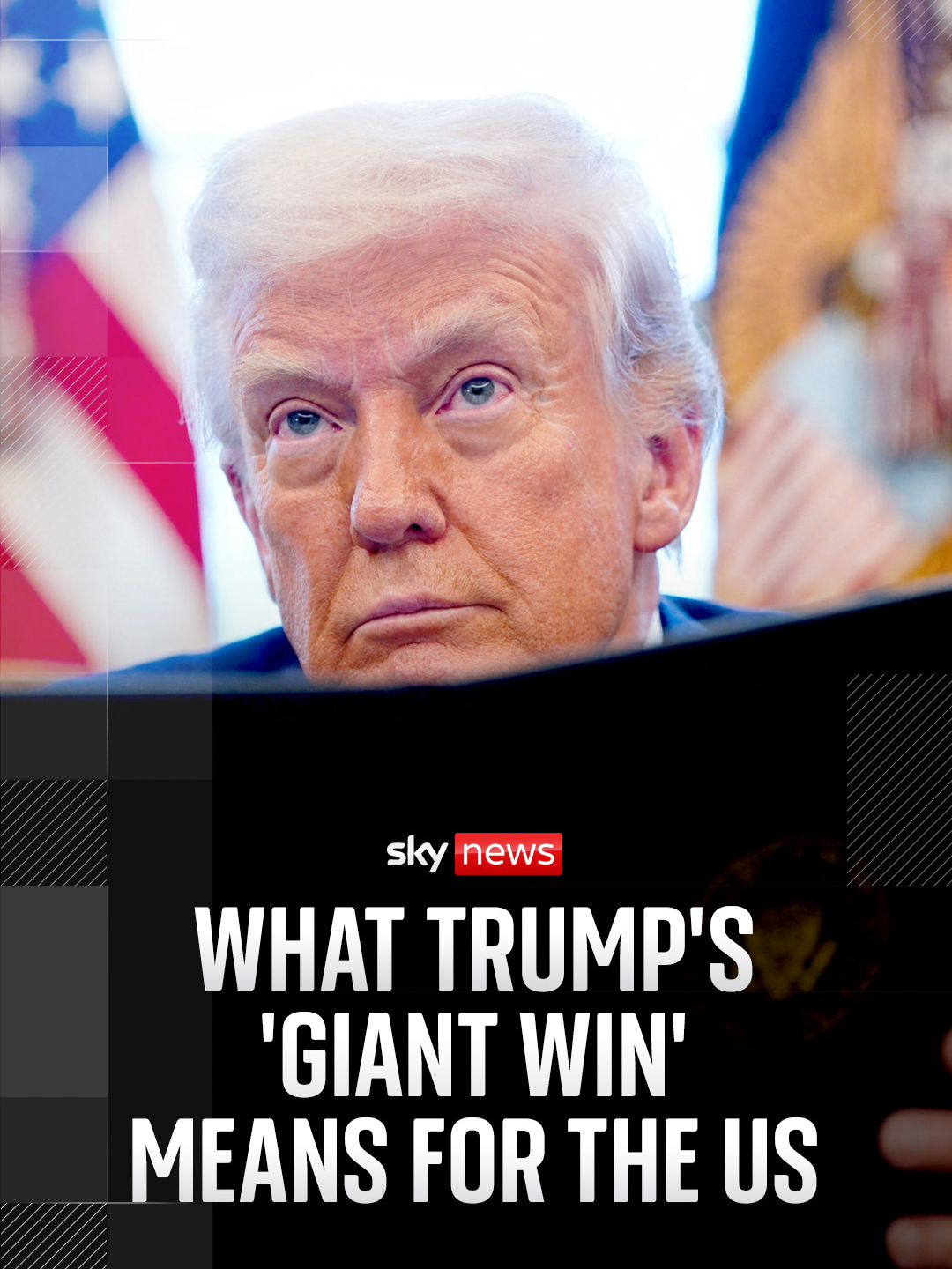 A post by @skynews on TikTok caption: What does the Supreme Court ruling on injunctions mean for the US and Donald Trump? The president called it a a 'giant win'.  Sky's US correspondent Mark Stone explains and says it 'frees up the president to push on with his agenda'.  #donaldtrump #uspresident #supremecourt