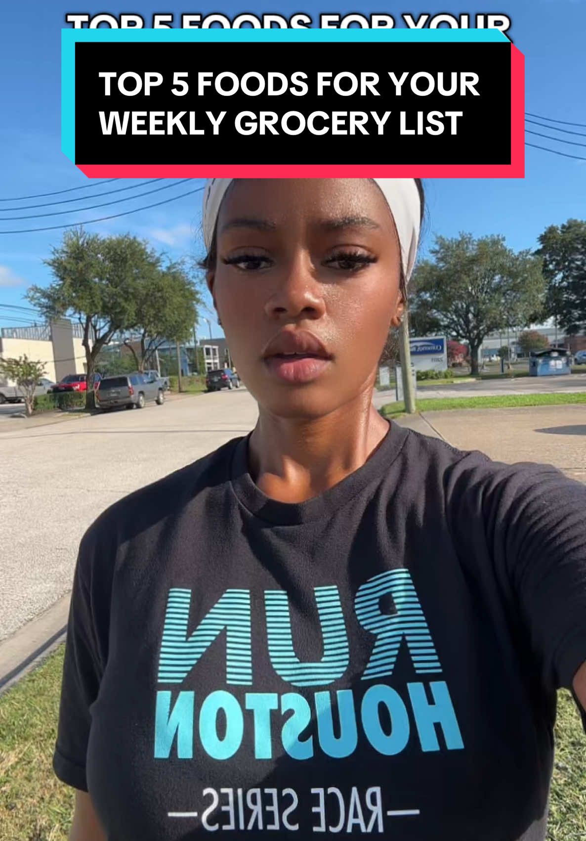 A post by @fitnfineewithpenelope on TikTok caption: TOP 5 FOODS FOR YOUR WEEKLY GROCERY LIST #100lbsdown #weightloss #fatloss #protein #groceryshopping #mealprep 