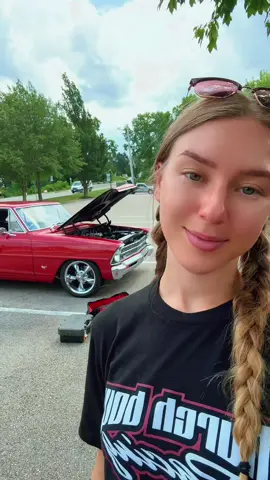 A post by @montanablueee_ on TikTok caption: Maiden Voyage #cars #nova #chevy #roadtrip pack appropriately.