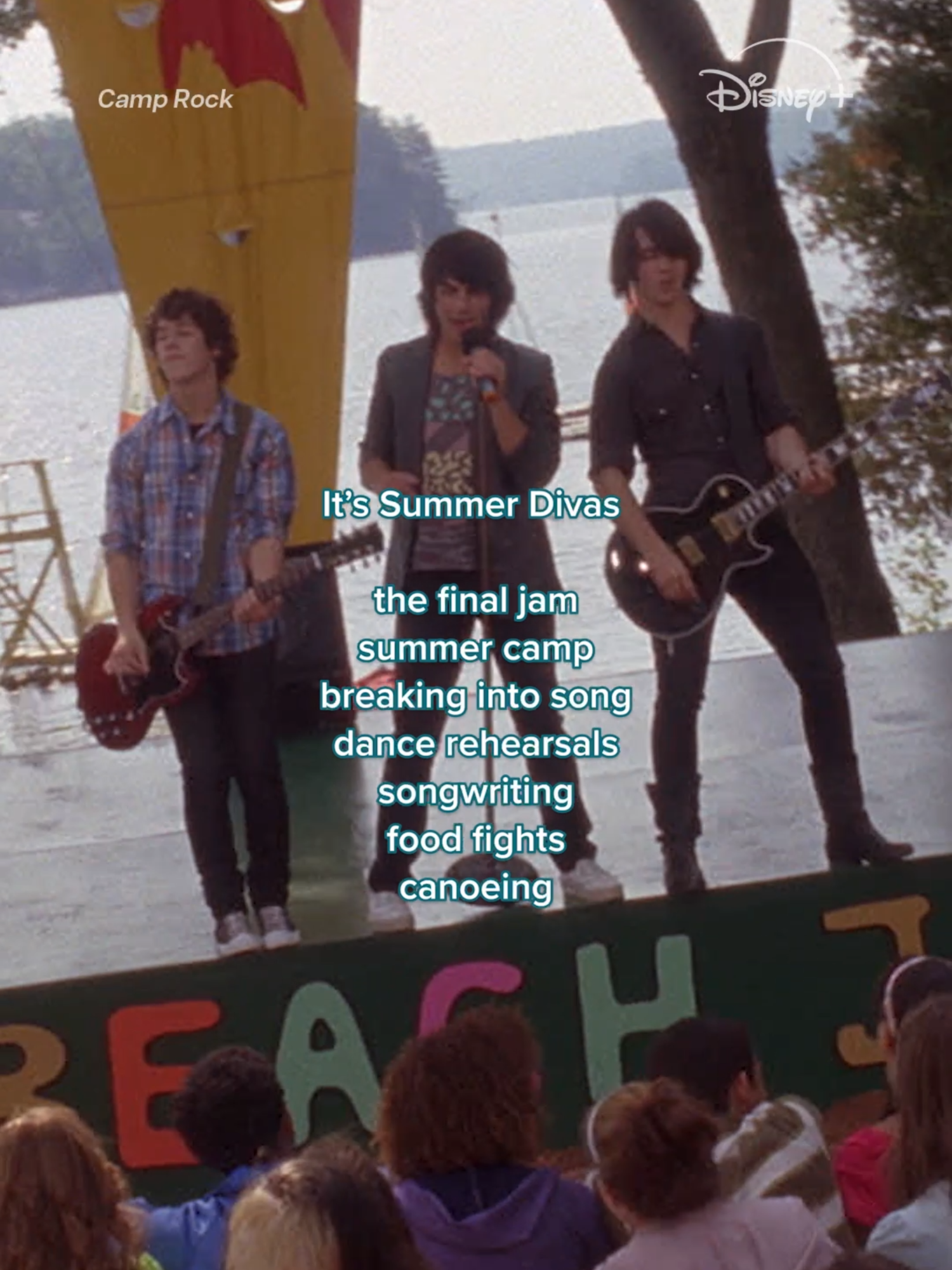 A post by @disneyplus on TikTok caption: This will be a summer to remember. Stream Camp Rock on #DisneyPlus.