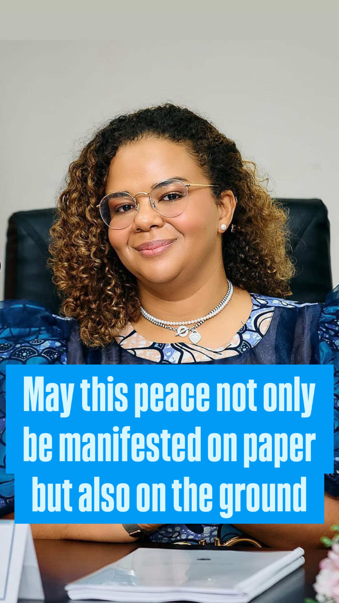 A post by @focuscongo on TikTok caption: “May this peace not only be manifested on paper but also on the ground” Congolese Foreign Minister Thérèse Kayikwamba Wagner spoke with deep compassion, calling the peace agreement with Rwanda a crucial step to end the suffering of innocent people, restore dignity to displaced families, and give children in both nations a real chance to grow up without fear ! . . . PLACE TO PEACE ! . . #peace #hope #humanityfirst #childrenrights #endviolence #drc #rwanda #togetherforpeace #reconciliation #dignity #compassion #healing #futuregeneration #nodisplacement #warfreezone #eastafrica #solidarity #communitysupport #humanitariangoals #helpinghands #hopeforafrica #unitedforchange #loveoverhate #peoplefirst #conflictresolution #protectcivilians #nowar #bettertogether #peaceprocess #humanitarianaction 