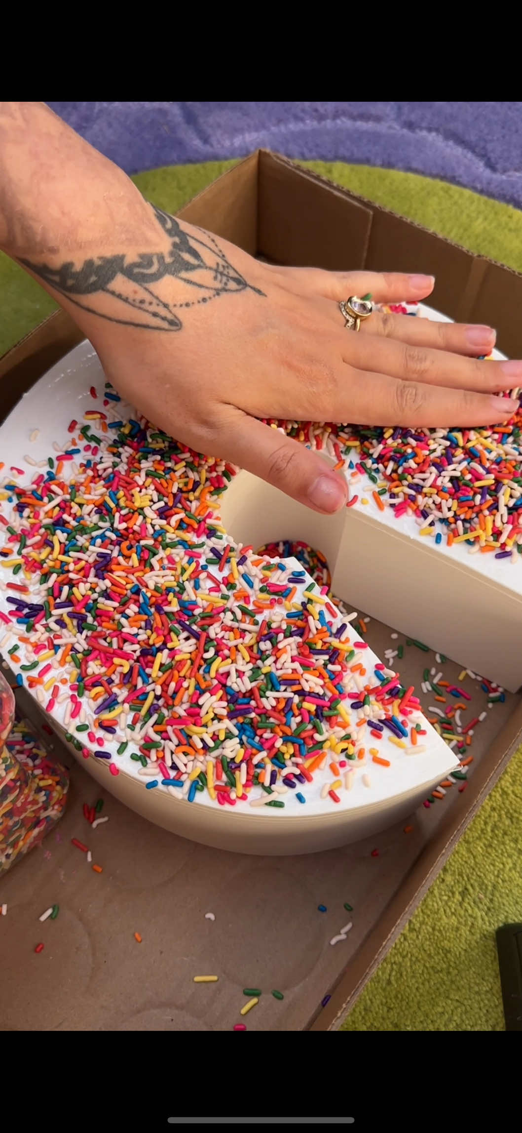 A post by @taybeepboop on TikTok caption: Cookie container!! Noooobody dislikes sprinkles 😤 this project is inspired by the @insomniacookies confetti cookie and would be the perfect gift for the cookie lover in your life 🍪#insomniacookiespartner #giftideas #giftguide 