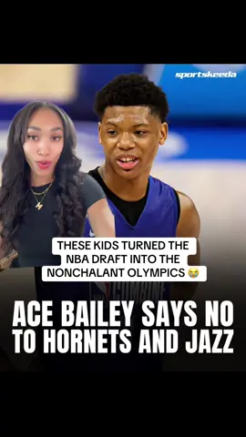 A post by @mariahcrose on TikTok caption: The F word after getting drafted & doubling down is insane I fear #nbadraft #acebailey #genz #nonchalantfinalboss #basketball #storytime #funny 