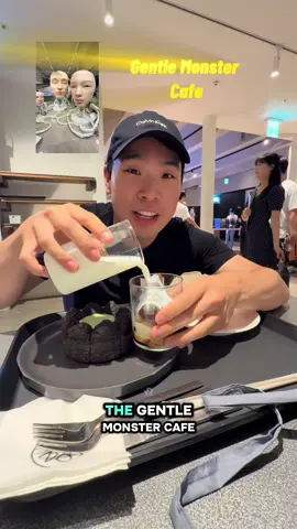 A post by @asianchowdown on TikTok caption: GENTLE MONSTER CAFE IN KOREA @gentlemonster #gentlemonster #Foodie #food #cafe #dessert #snack #tastetest #foodreview #fypシ 