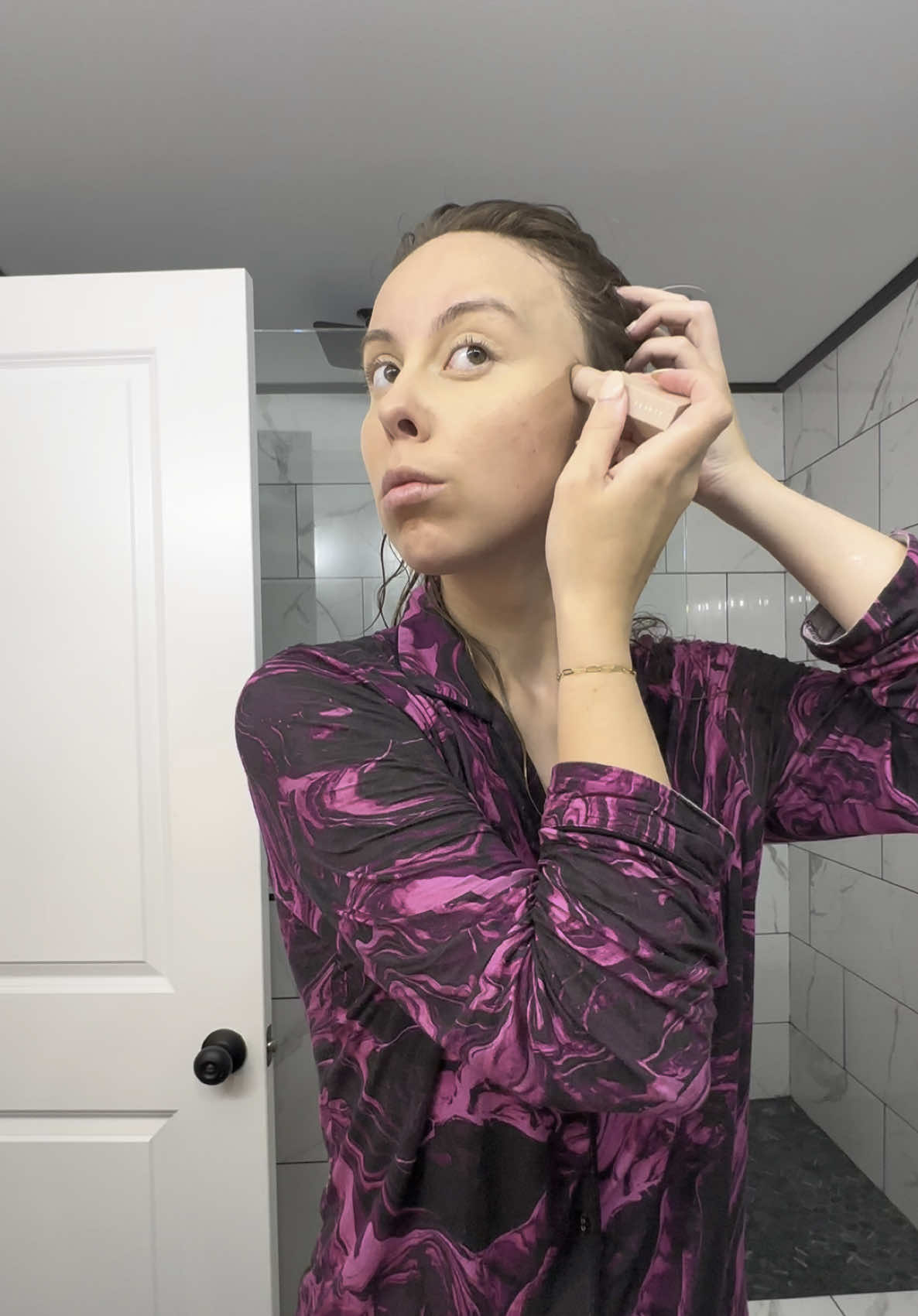 A post by @thebaileylavender on TikTok caption: After watching this I realize I think I’ve tricked myself into thinking the lip stain is dark enough🤣🤣 brb let me get a darker shade #baileylavender #fyp #comedy #grwm #makeup 