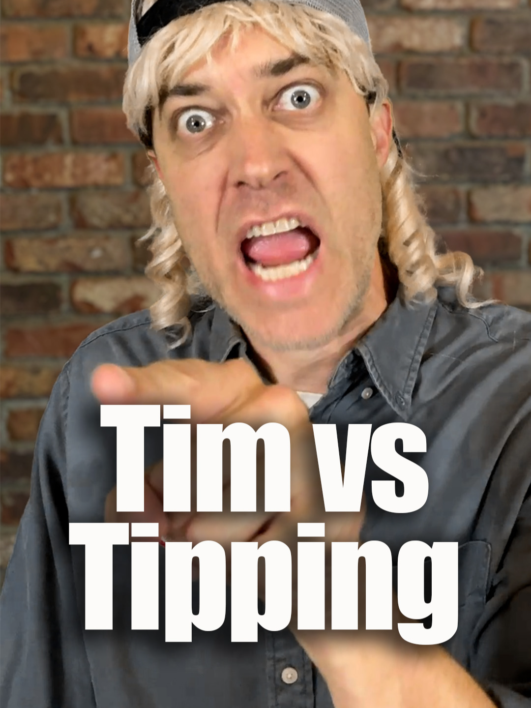 A post by @drew_talbert on TikTok caption: Come on, Tim. If you didn't tip, no server would put up with you (co-write w/ @andrea.kelley) #restaurantcomedy #bistrohuddy #serverlife #tippingculture