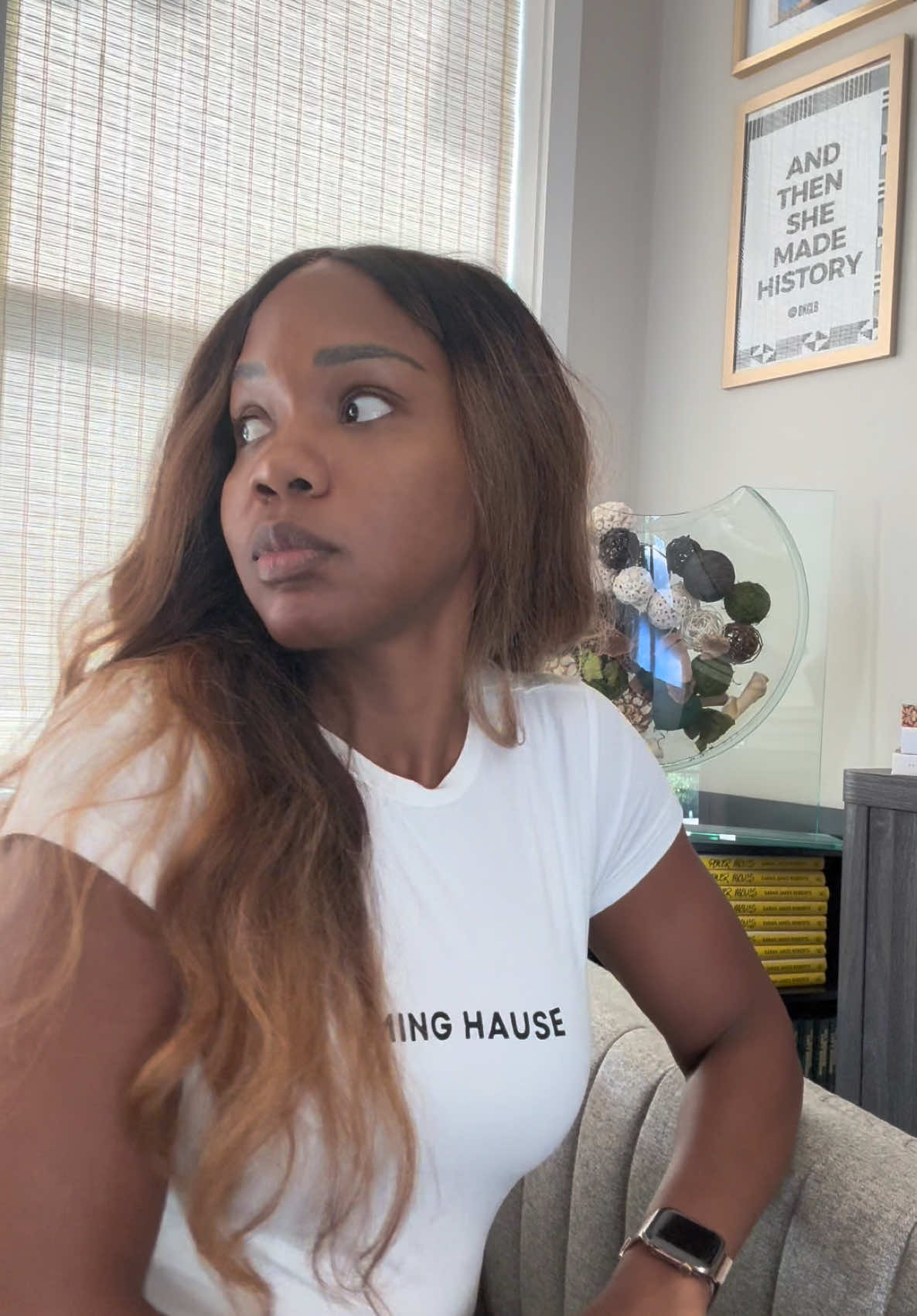 A post by @realsarahjakesroberts on TikTok caption: Okay, I said it. 🤭 I wonder what else God will give me to say for Sunday. Catch us in person at 9am at 6777 W. Kiest Blvd Dallas, TX or on the @tphdallas YouTube page.