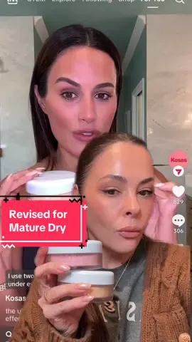A post by @ericataylor2347 on TikTok caption: #greenscreenvideo doing @Kosas founder Sheea hack revised for mature dry skin. The kosas powders are sleight maturing skin faves - talc free, blurring and radiant #matureskinmakeup #over40 #dryskin #cleanbeauty #makeup #settingspray #makeuphacks 