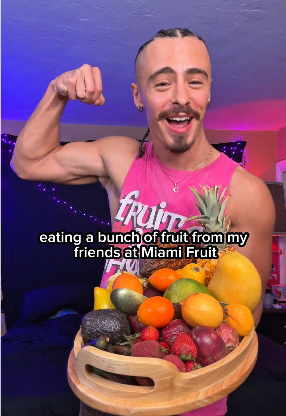A post by @cainkerner on TikTok caption: Just kidding yall!! We back!! Come chill and snack on some #fruit with us! #fruitforthought 