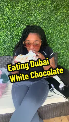 A post by @ashybermudez on TikTok caption: Replying to @Spilling All Deh Tea me too! It’s my favorite!!!! I just ordered more of these!!!!! 😢#tiktokshopcreatorpicks #dealsforyoudays #ashybermudez #dodochocolate #dubaichocolatebar #mukbang 