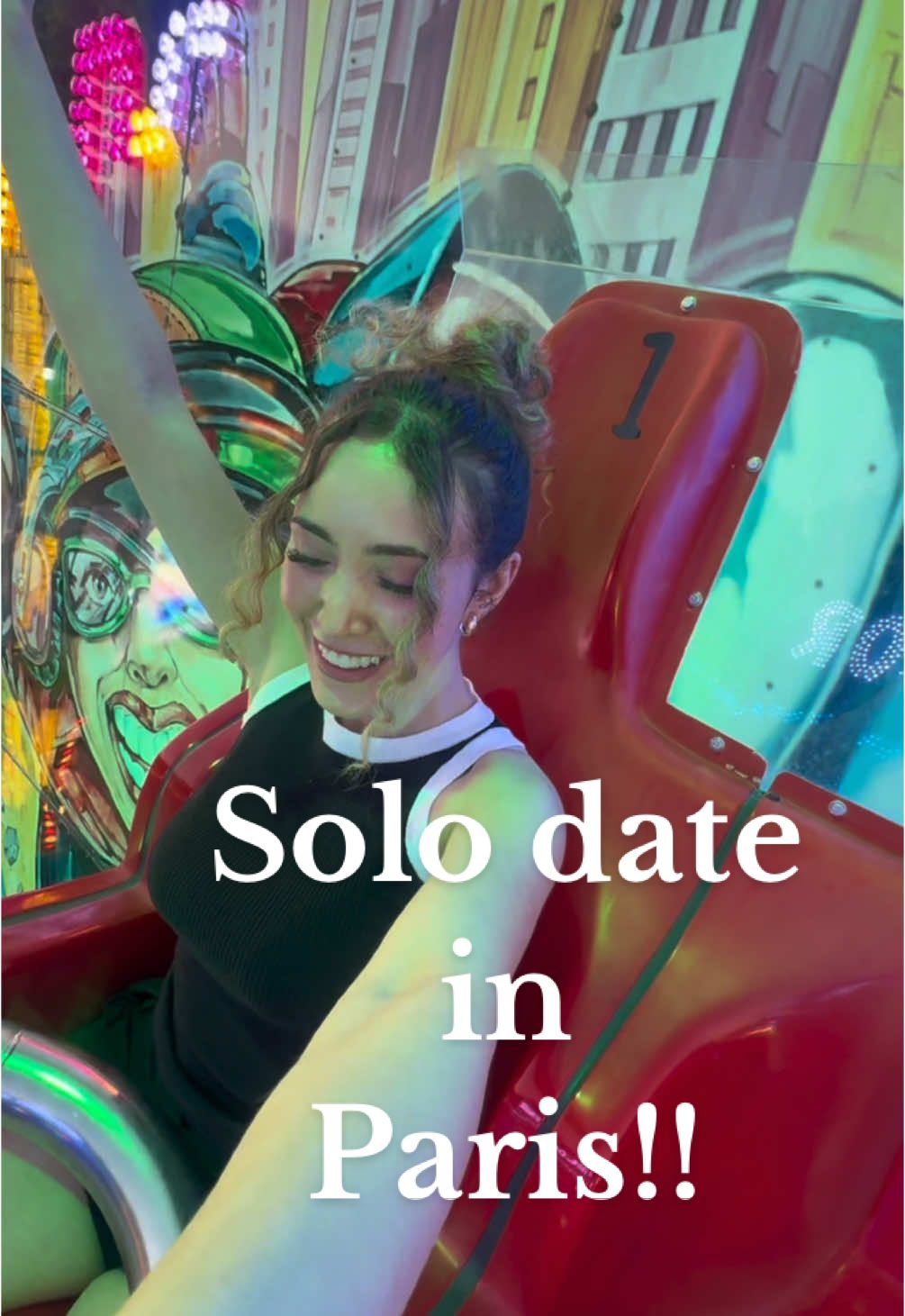 A post by @paulinat on TikTok caption: Solo date in Paris!! One of my favorite solo dates so far this was so fun🥰 no screaming on the ride is crazyyyy😭 #solodate #selflove #paris #solotravel #vlog #ipautorres #pautorres 