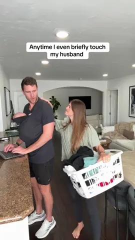 A post by @samanthaswanson1 on TikTok caption: Life looks a little different these days 😅🤪 @coreybrooks #couples #couplestiktok #parents 
