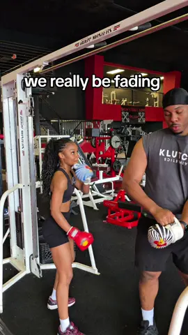 A post by @niyah.wanya on TikTok caption: put your hands up 😂                            #niyahwanya #nwfam #fyp #couplestiktok #christiancouple #gym #gymtok #gymcouple 