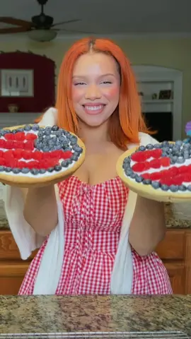 A post by @kyndallsands on TikTok caption: The easiest 4th of July dessert! #fourthofjuly #4thofjuly #july4th #julyfourth #recipes #cookies #americanflag 
