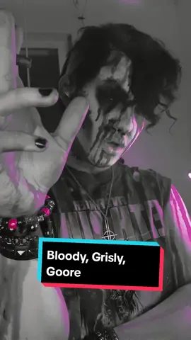 A post by @thewickedwarren on TikTok caption: switch up- its Mary Goore time. 🖤🩸🪦 #thebandghost #thebandghostcosplay #marygoore #marygoorecosplay #repugnantband #marygoorerepugnant #fakebloodwarning⚠️ 