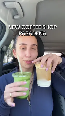 A post by @fitwsis on TikTok caption: Danbi Coffee in Pasadena! I got the Matcha Rain Latte and Einspanner Latte ☕️🍵🧊 #pasadena #pasadenacoffee #matchalatte #matchalover #laeats #lafoodie #matcha #einspanner #localbusiness 