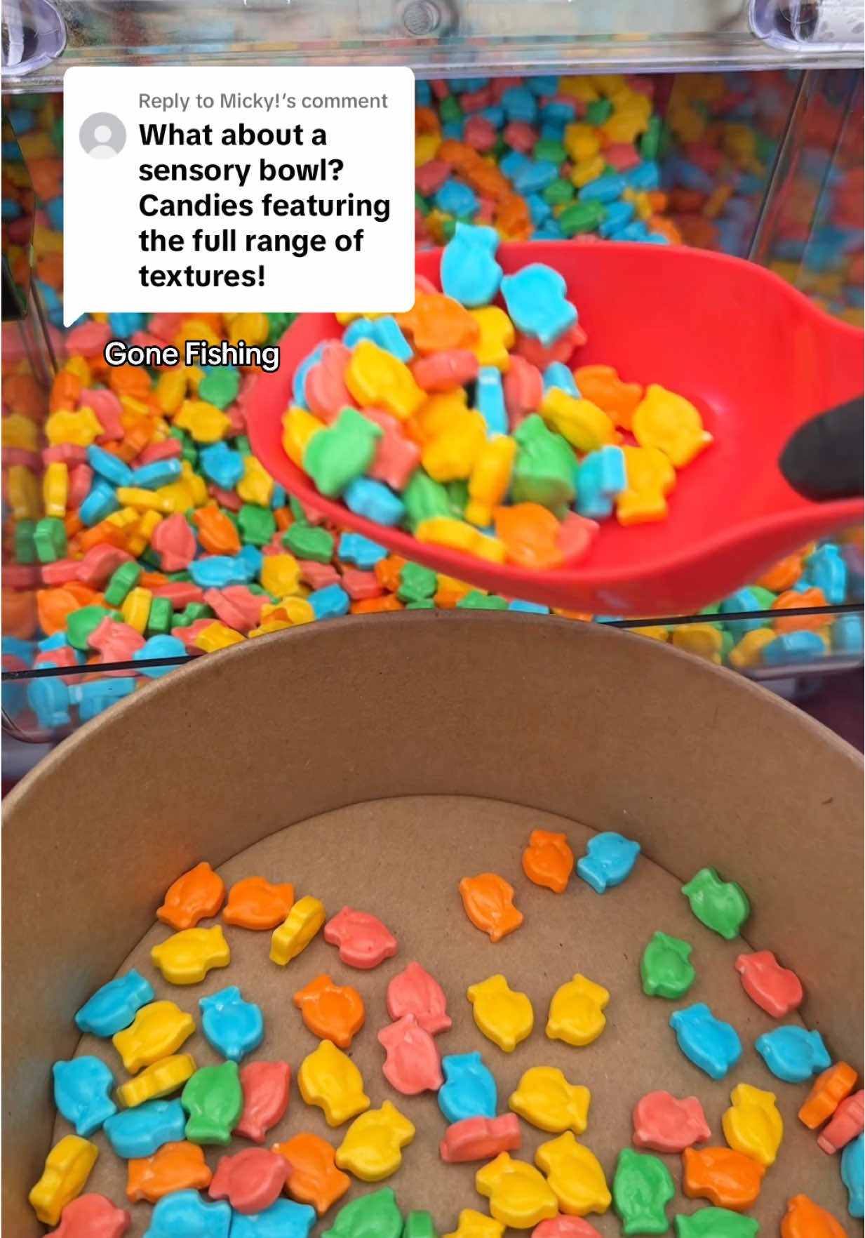 A post by @poppincandyofficial on TikTok caption: Replying to @Micky! Sensory Bowl!🥣 #sensory #candy 