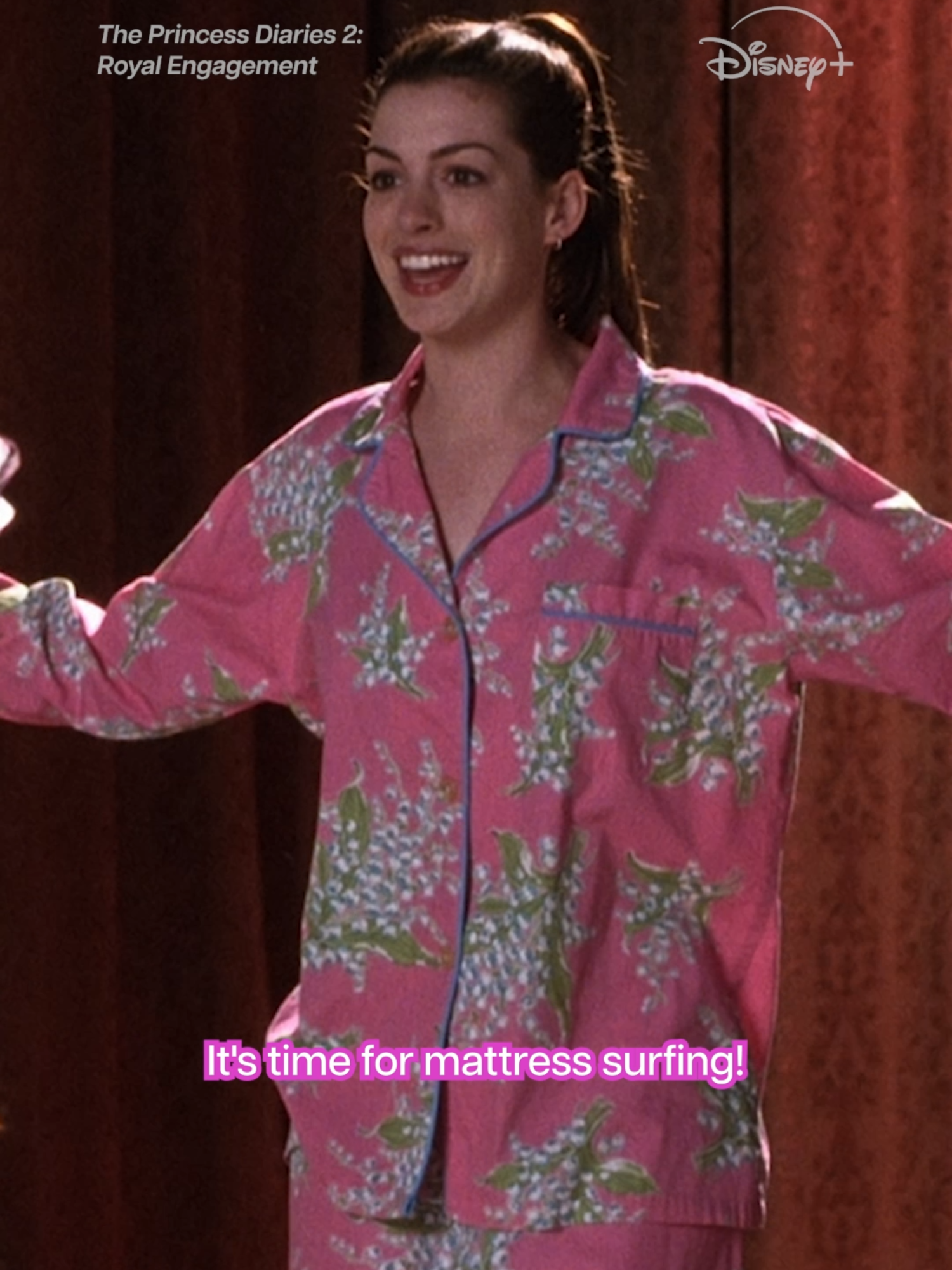 A post by @disneyplus on TikTok caption: These are the vibes we need all summer.  The Princess Diaries 2: Royal Engagement, a #DisneyPlusThrowback, is streaming on #DisneyPlus.