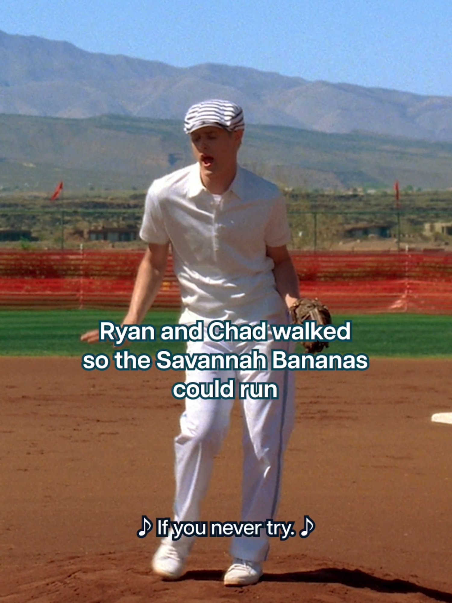 A post by @disneyplus on TikTok caption: It's uncanny. #HighSchoolMusical 2, a #DisneyPlusThrowback, is streaming on #DisneyPlus. And check out tonight's Savannah Bananas game at 4 PM PT/7PM ET on #DisneyPlus.